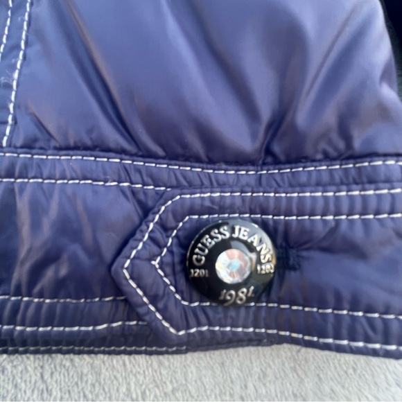 Guess Blue Quilted Puffer Nylon Jacket - Picture 11 of 16